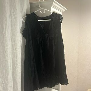 Black eyelet romper